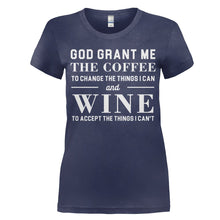 Load image into Gallery viewer, God, Grant Me The Coffee And Wine - T Shirt - women_navy_1ef0e751-a4ae-467b-972c-27c3916488b0