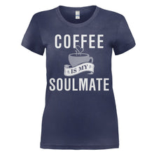 Load image into Gallery viewer, Coffee Is My Soulmate - T Shirt - women_navy_3610ca77-7398-47c0-bf1c-b11ac5d38010