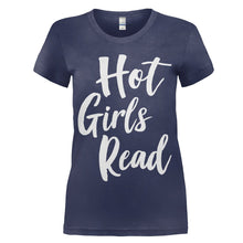 Load image into Gallery viewer, Hot Girls Read - T Shirt - women_navy_3f1ae31d-c53c-4f2e-b009-0204e4709ff2