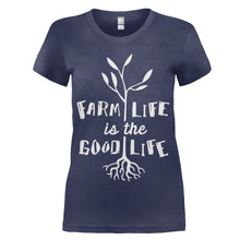 Load image into Gallery viewer, Farm Life Is The Good Life - T Shirt - women_navy_7a5f2910-1039-4198-b00c-2098979b0c88