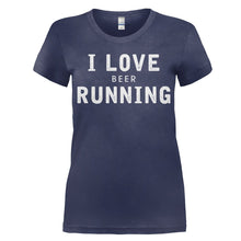 Load image into Gallery viewer, I Love Beer Running - T Shirt - women_navy_9444fd3e-2899-4090-8524-c439584a3174