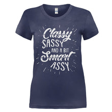 Load image into Gallery viewer, Classy, Sassy, And A Bit Smart Assy - T Shirt - women_navy_b07067ed-b476-4f49-bcce-b963c101ff82