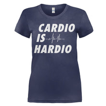 Load image into Gallery viewer, Cardio Is Hardio - T Shirt - women_navy_b0744fe5-efcf-422f-8968-e5cc23ee68af