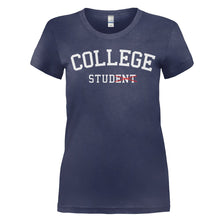 Load image into Gallery viewer, College Stud(ent) - T Shirt - women_navy_f41e33af-f129-450a-b8f5-6d1822f05e2a