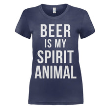 Load image into Gallery viewer, Beer Is My Spirit Animal - T Shirt - women_navyblue_3c7461a4-7f75-4ed0-8913-97a33cba08f5