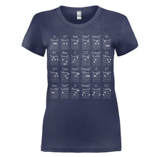 Load image into Gallery viewer, Chord Chart - T Shirt - women_navyblue_97d6d981-6d73-48bc-baa7-903f668a0a0d