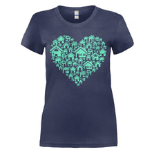 Load image into Gallery viewer, Home Heart - T Shirt - women_navyblue_bc356a64-cef2-442f-8938-f982cf6a3c38