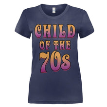 Load image into Gallery viewer, Child Of The 70s - T Shirt - women_navyblue_c3717321-f782-4a03-88d9-fa49483f9ed4