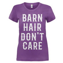 Load image into Gallery viewer, Barn Hair Don't Care - T Shirt - women_purple_482f1a65-30d0-456e-8726-157e7b43d47b
