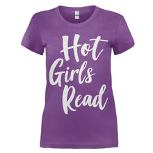 Load image into Gallery viewer, Hot Girls Read - T Shirt - women_purple_62f038a6-bce0-4535-9969-8d81930f34d6