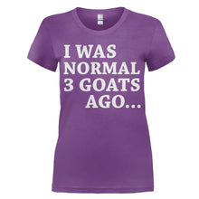 Load image into Gallery viewer, I Was Normal Three Goats Ago - T Shirt - women_purple_93a780b4-b714-4d5f-9ddc-aa495749b623