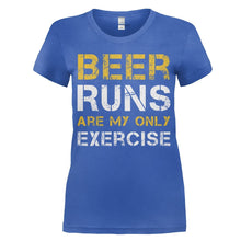 Load image into Gallery viewer, Beer Runs Are My Only Exercise - T Shirt - women_royal_6b6ccd2a-ca30-4b89-90b2-c345fcfd47f1