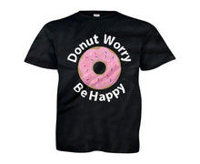 Load image into Gallery viewer, Donut Worry. Be Happy. - Kids - youth_black_38f5829a-cb8b-4256-b227-c088b2eeedef